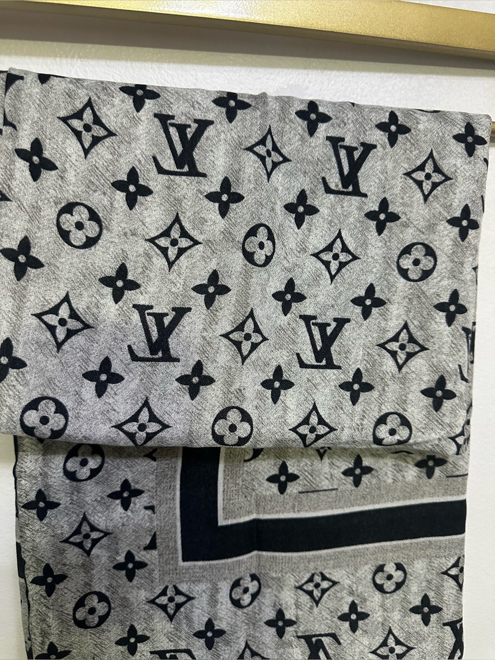 New Black and White LV scarf 45” x 45”
